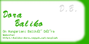 dora baliko business card